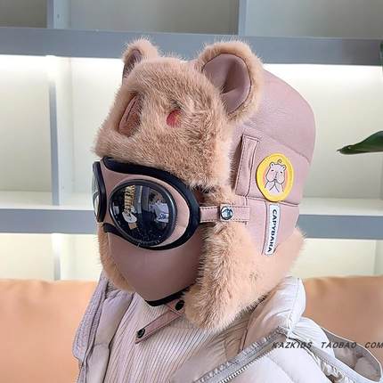 英国Next Rtrx 儿童面罩一体护耳帽东北防寒帽子雷锋防风口罩秋冬