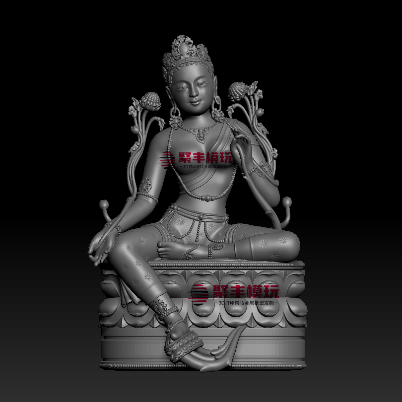 藏传绿度母STL文件3D模型度母菩萨三维图纸STL数据机雕刻CNC