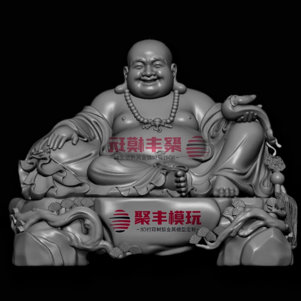 圆雕弥勒佛STL文件3D模型大肚佛三维图纸STL数据3D打印雕刻CNC