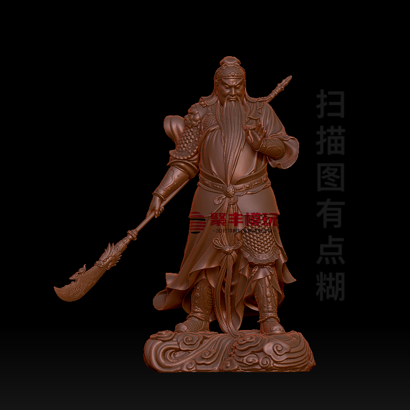 关公STL文件3D模型(3D扫描)关羽3D图纸STL数据圆雕机雕刻