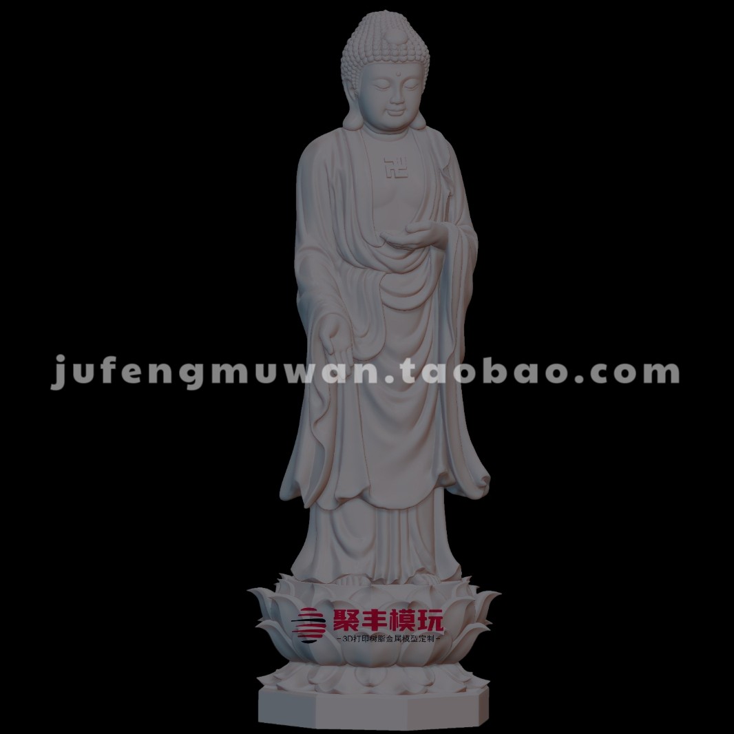 如来STL文件3D模型佛祖三维立体图纸STL数据四轴圆雕机雕刻CNC