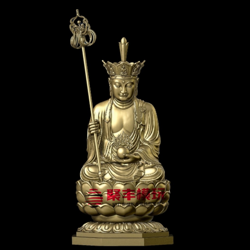 地藏王STL文件3D模型地藏王菩萨三维图纸STL数据机雕刻CNC圆雕