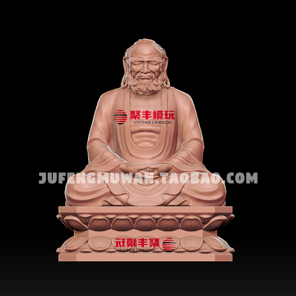 达摩祖师STL文件3D模型达摩三维图纸STL数据电脑圆雕机雕刻CNC