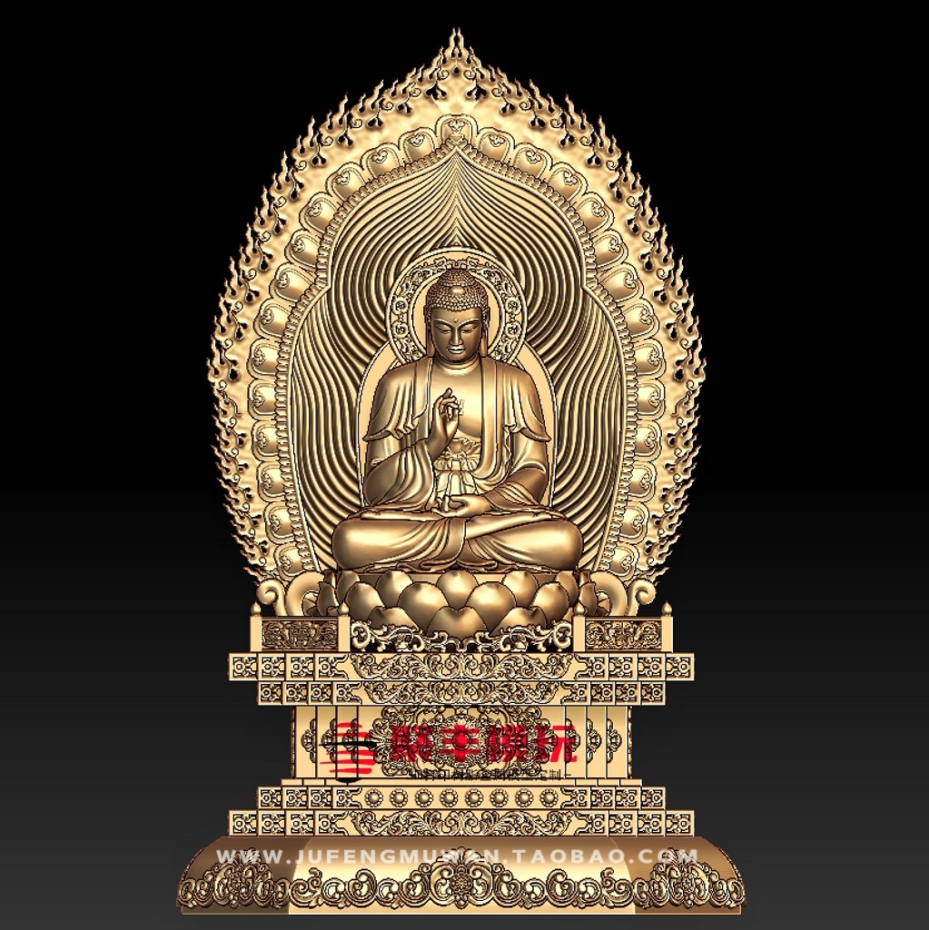 如来佛祖STL文件3D模型如来三维图纸STL数据圆雕机雕刻CNC 07