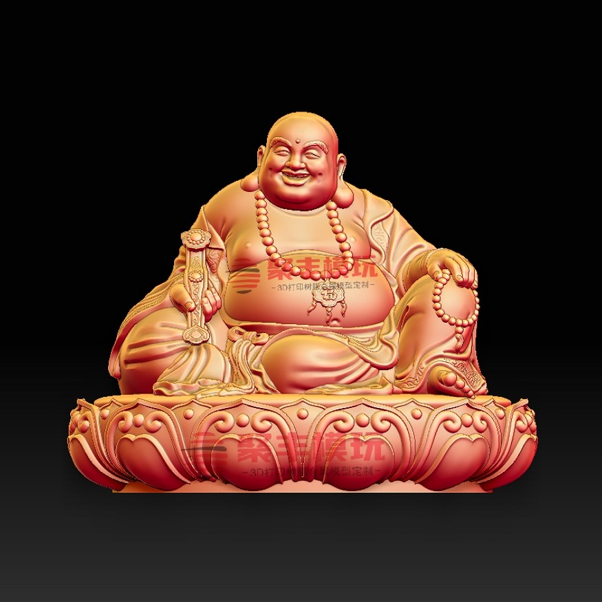 弥勒佛STL文件3D图纸模型弥勒佛三维图纸数据机雕刻聚丰模玩669