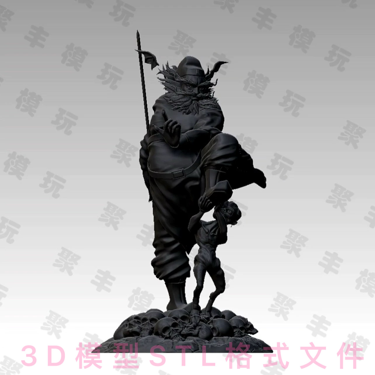 钟馗STL文件3D模型钟馗三维图纸STL数据机雕刻CNC素材