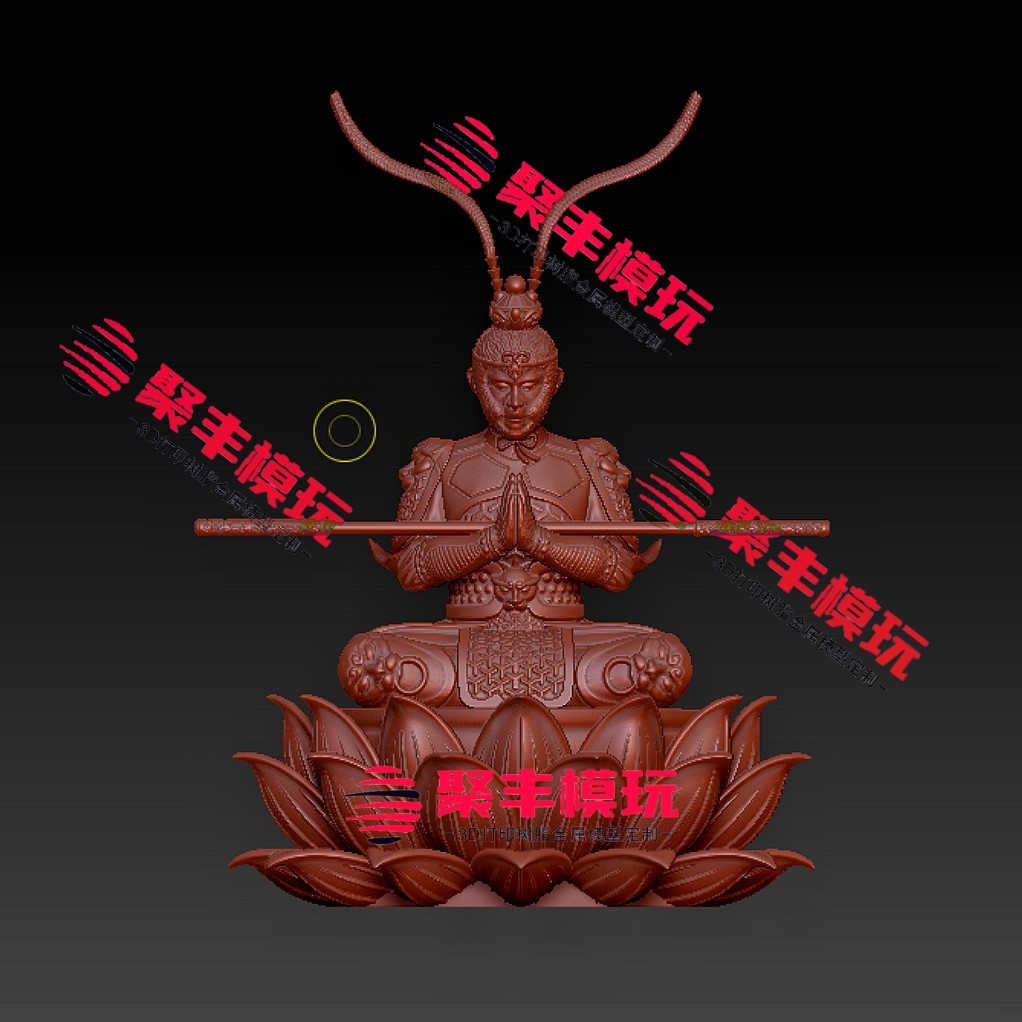 齐天大圣STL文件3D模型孙悟空圆雕STL文件孙悟空三维立体STL文件
