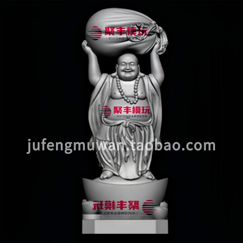 弥勒佛STL文件3D模型布袋佛三维图纸STL数据3D打印电脑雕刻CNC