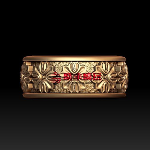 洋花戒指STL文件3D模型首饰三维图纸STL数据机雕刻打印CNC