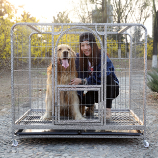 狗笼子 大型犬中型犬金毛狗笼萨摩边牧拉布拉多小型加粗室内狗笼