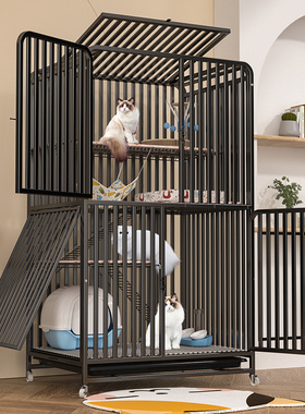 猫笼子超大自由空间带厕所一体不占地双层猫咪笼子家用室内猫别墅