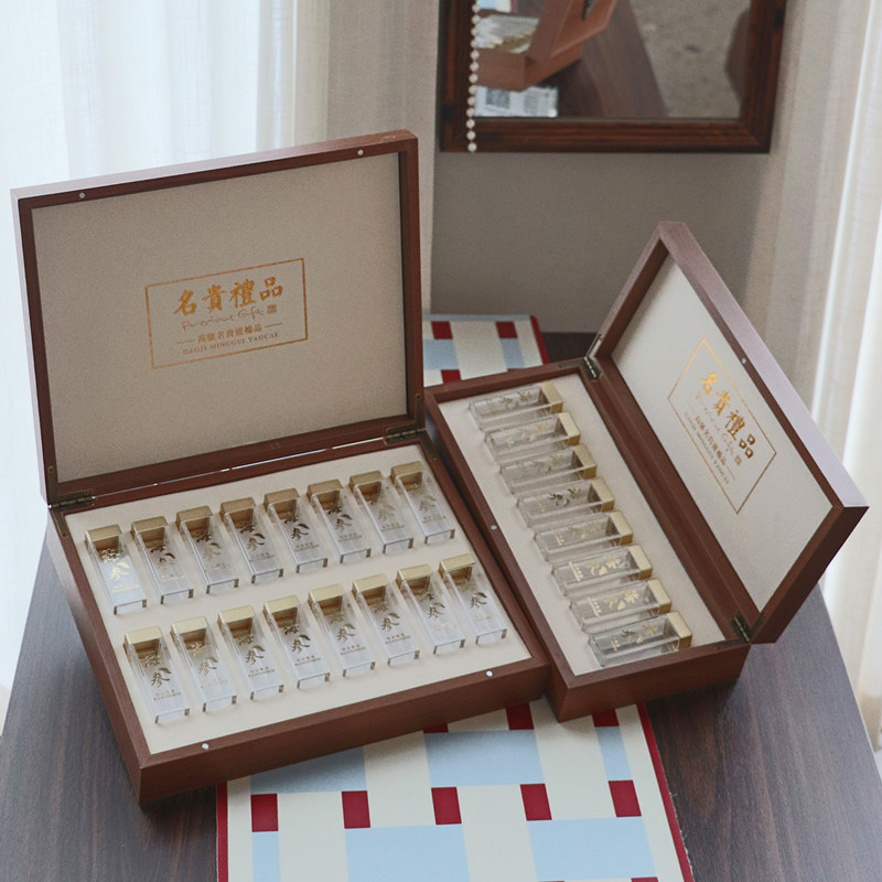 海参包装空礼盒木盒高档高端送礼泡干辽参8管16管精美透明管图片