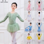 幼儿芭蕾舞服宝宝跳舞套装 秋冬新款 女童舞蹈服刺绣儿童练功服长袖