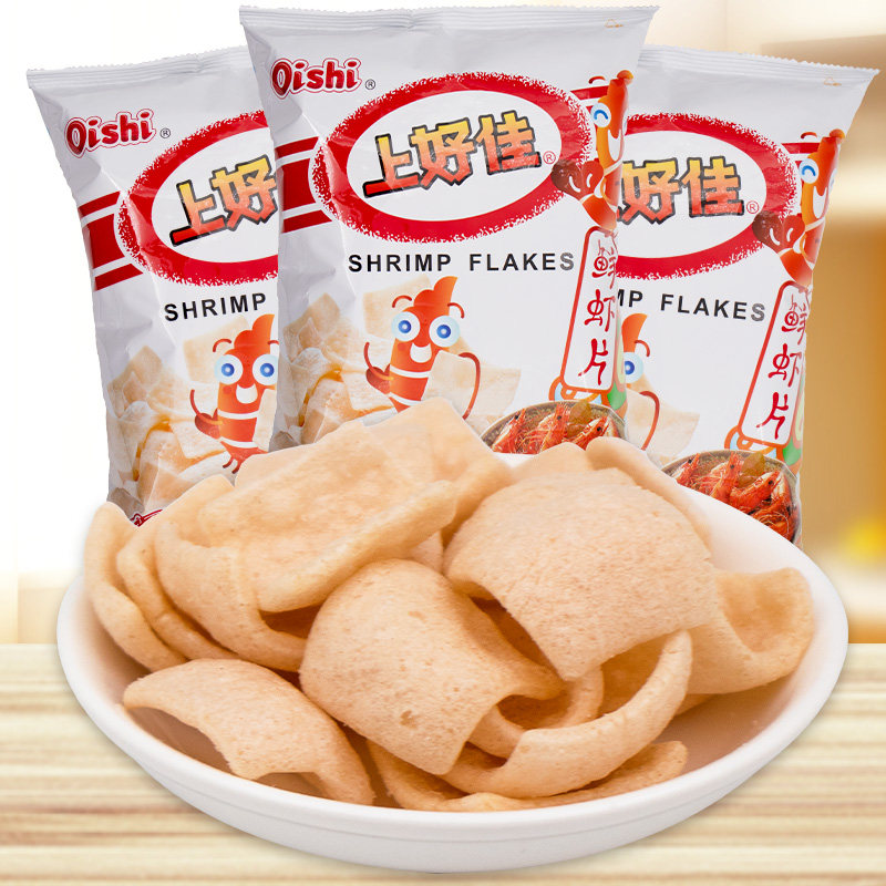 上好佳鲜虾片大包日式鱼果膨化薯片田园泡洋葱圈虾条零食品大礼包