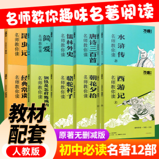 万唯中考名师教你读名著西游记朝花夕拾骆驼祥子钢铁是怎样练成 常谈儒林外史唐诗三百首简爱昆虫记课外阅读名著解读 水浒传经典