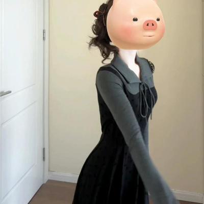 波点连衣裙子女春秋假两件长裙