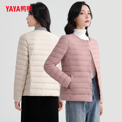 简约羽绒服短款圆领内胆薄款