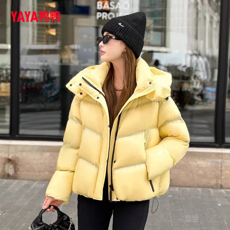 鸭鸭泡芙感短款羽绒服加厚面包服