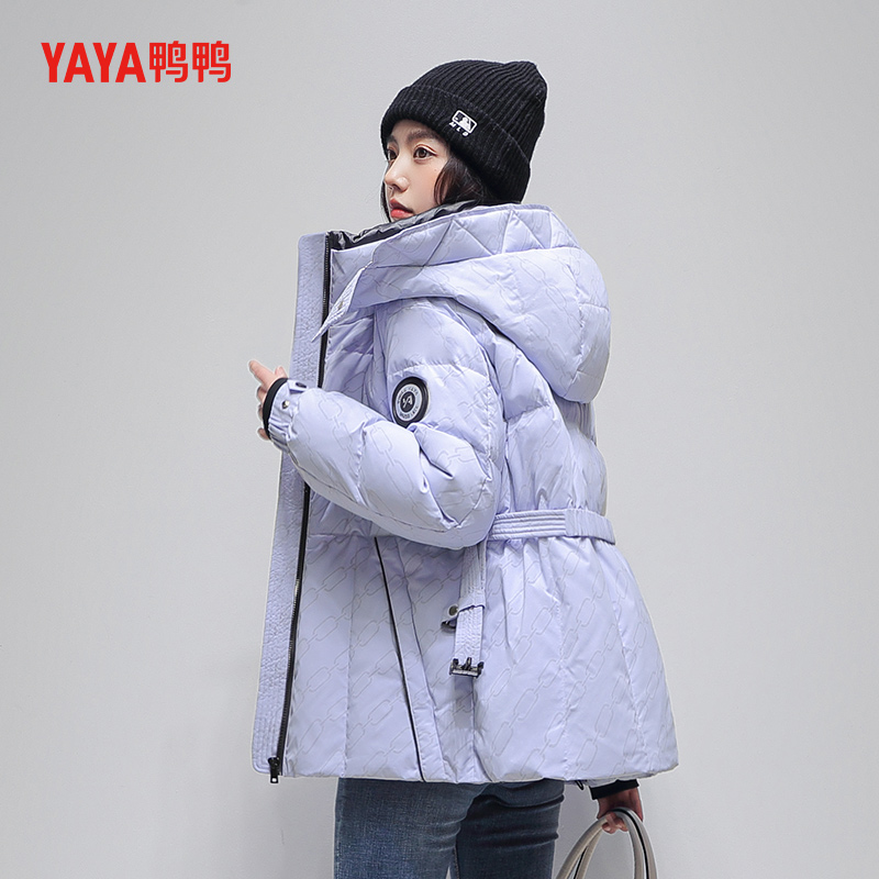 鸭鸭短款羽绒服女小个子夜光变色收腰显瘦高端时尚户外秋冬外套