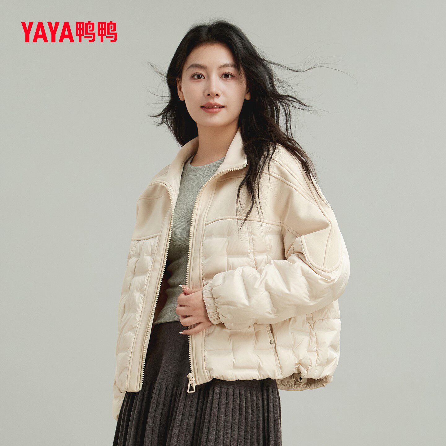 气质时尚衬衫领简约休闲保暖外套