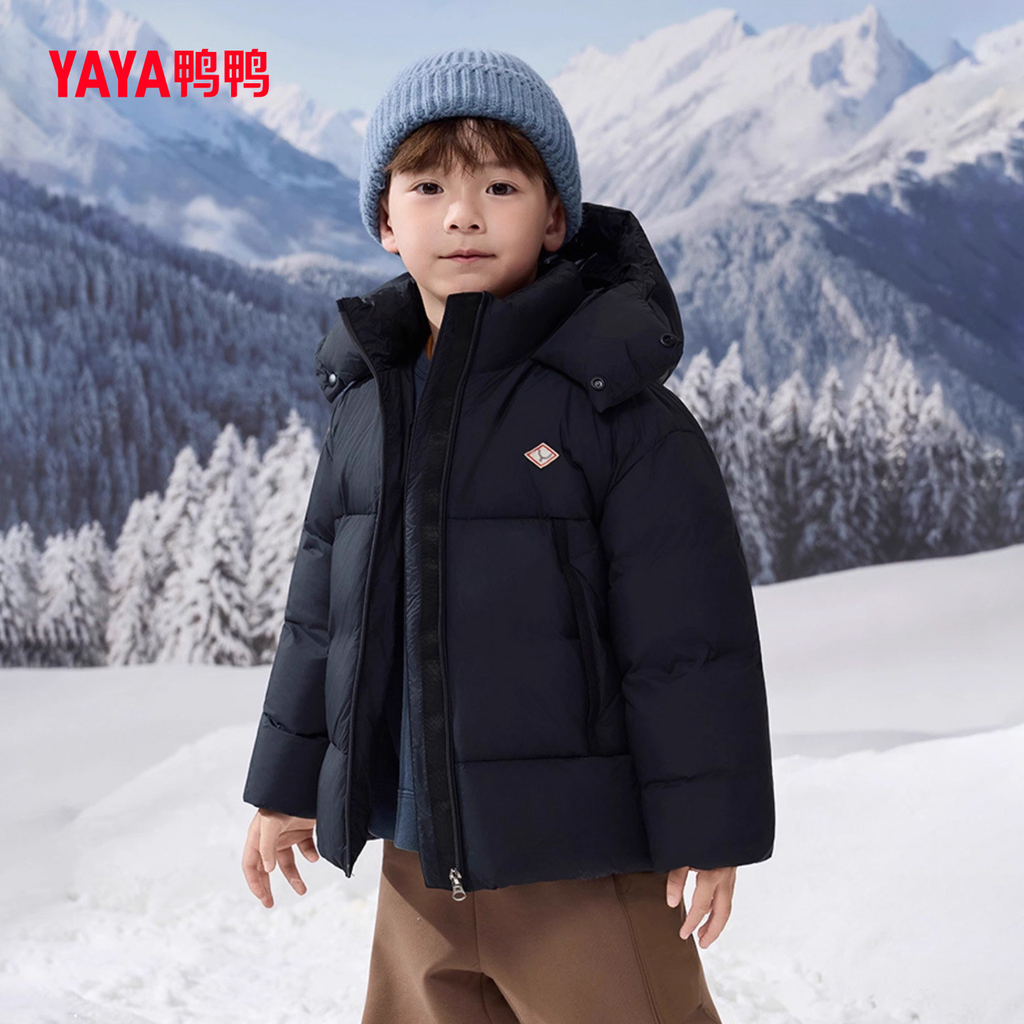 高端时尚休闲连帽加厚羽绒外套