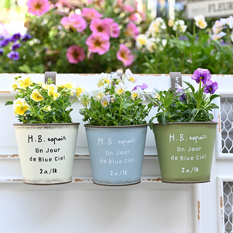 外贸出口复古ins风铁皮桶花盆