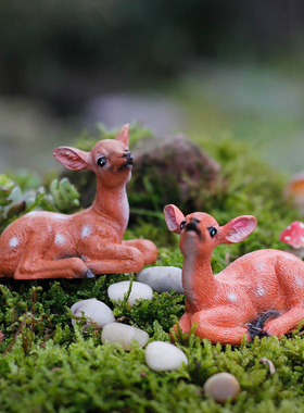 外贸欧美微景观梅花鹿仙女摆件