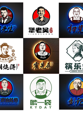 人像logo设计标志设计人像品牌形象设计形象IP设计门头招牌品牌