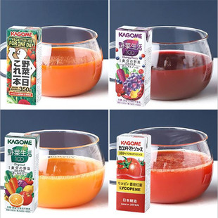 日本饮料Kagome可果美野菜生活100番茄葡萄蔬菜蔬果汁200ml*24盒
