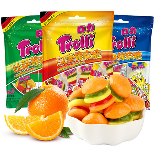 trolli 口力汉堡橡皮糖77g/袋 午餐袋QQ糖儿童零食软糖果食玩 1袋