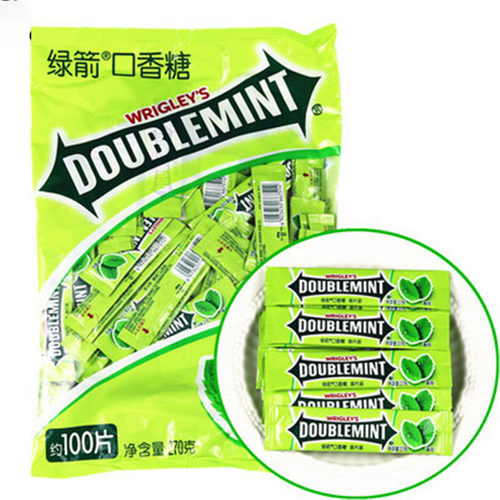 绿箭 口香糖100片装箭牌薄荷味清新口气接吻口嚼糖清凉糖果  1袋