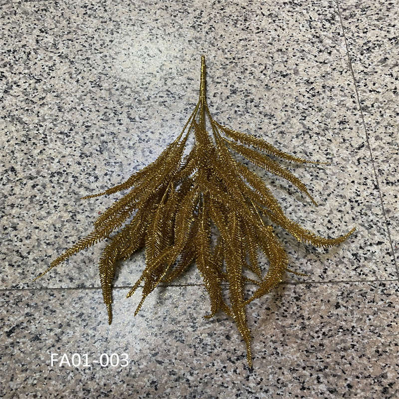 仿真金色把束绿植蒲棒马蹄叶镂空菩提叶瓜子叶客厅家居装饰摆件