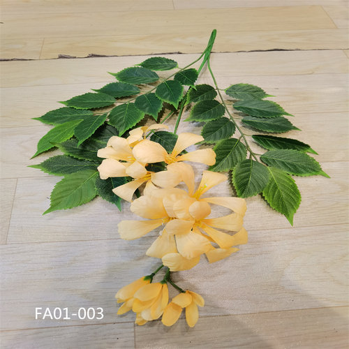 仿真百合花带叶榆树叶玫瑰花挂蔷薇花绿萝假花迷你鸡心叶带花壁挂