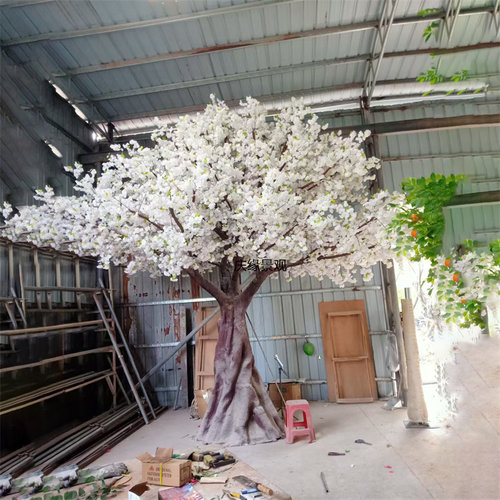 仿真樱花树橱窗软装室内直播间造景假花树布景展览展示花艺摆件