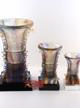 六合春琉璃蒸蒸日上商务工艺品