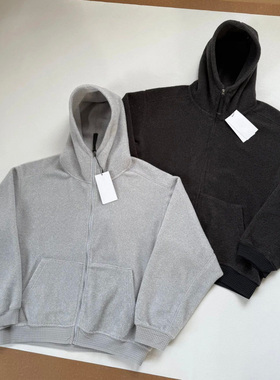 GDW 25AW 0系列立体剪裁雪花绒毛呢保暖连帽拉链卫衣外套男女同款