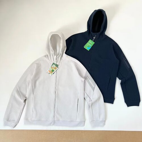 春秋户外潮牌olera连帽外套男华夫格保暖防风高级感拉链开衫卫衣