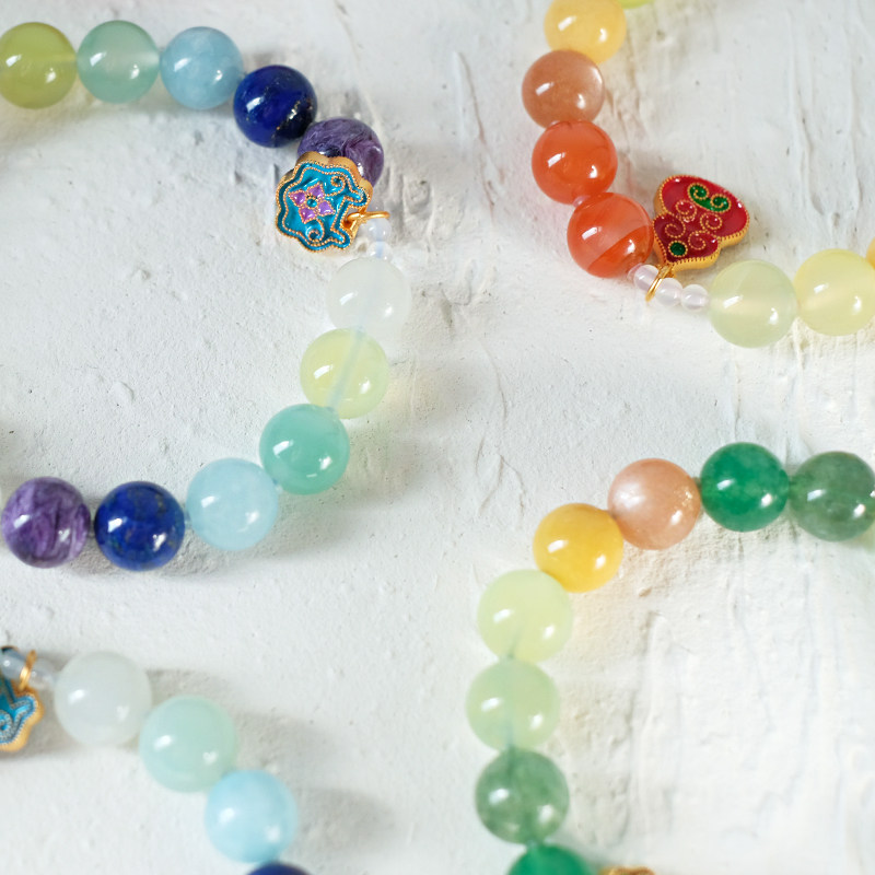 遇见你的幸运｜圆舞曲＊12星座系列硬糖玛瑙好运手链女款松紧礼物