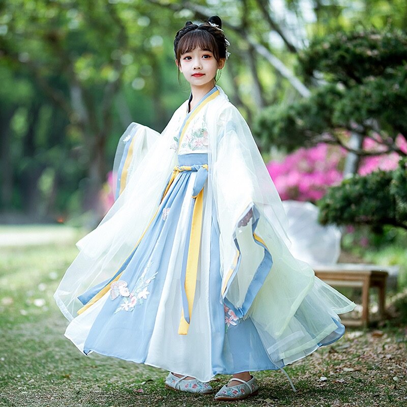 初中女生汉服女童超仙皇后大袖衫小女孩子儿童古装汉服女10岁夏季