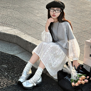 女童春装2025新款中大童裙子今年流行爆款女童公主裙早秋连衣裙