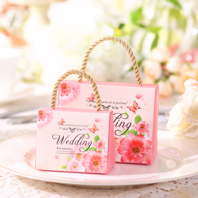 欧式创意结婚婚礼喜糖盒纸盒糖盒子手提喜糖袋糖果礼盒包装盒婚庆