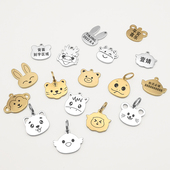 防丢牌304不锈钢黄铜DIY刻名字号码 男女钥匙扣宠物挂件生日礼物