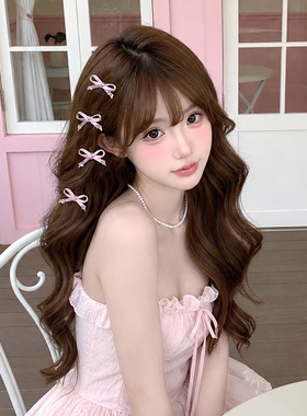 芭蕾风粉色丝带蝴蝶结发夹