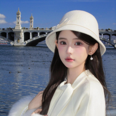 赫本风千金帽子女秋冬季羊毛呢渔夫帽法式优雅小香风礼帽气质盆帽