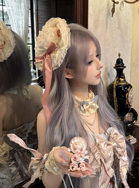 原创蕾丝蝴蝶结飘带Lolita小礼帽发夹女甜美洛丽塔发饰lo娘头饰