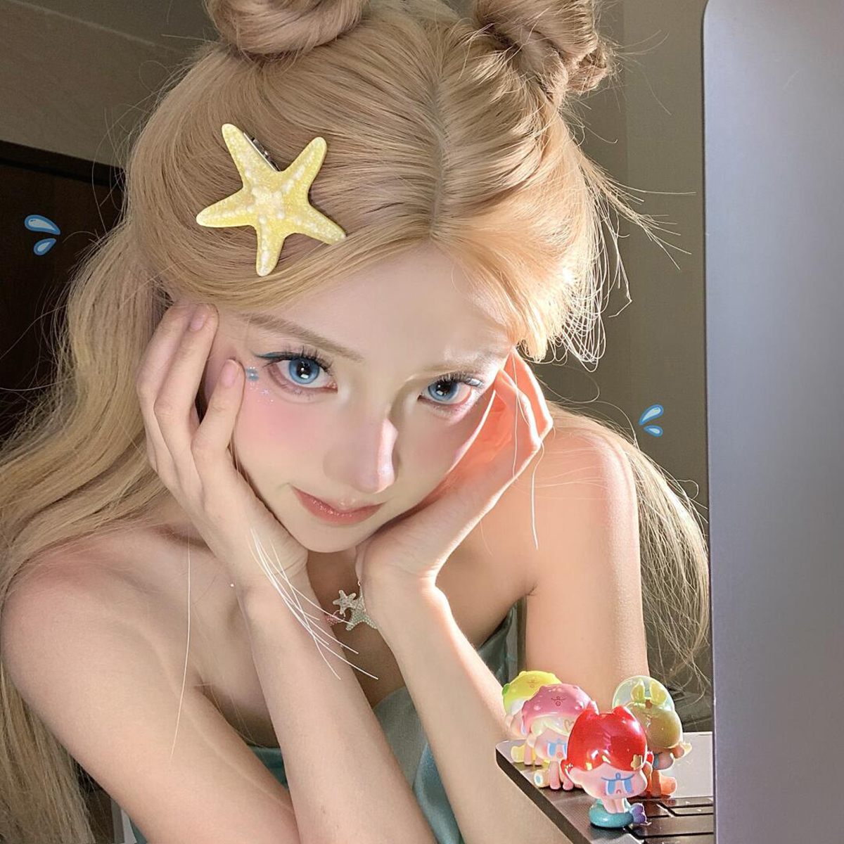 可愛仿真黃色海星發(fā)夾女夏日甜美海邊拍照鴨嘴夾劉海夾度假風(fēng)發(fā)飾