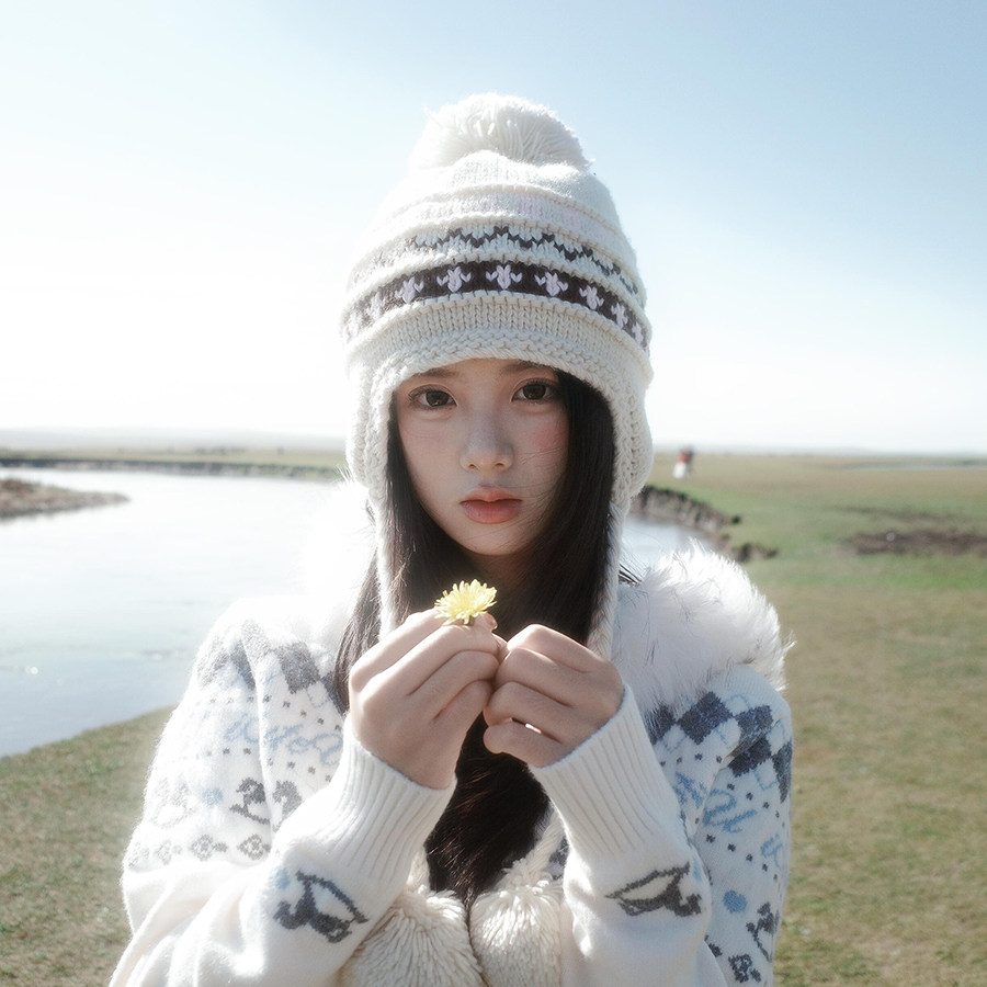 费尔岛风提花毛球针织帽女秋冬季加厚保暖毛线帽防寒护耳雷锋帽子,服饰配件/皮带/帽子/围巾,帽子,淘宝优惠券,粉丝福利购,淘宝优惠卷