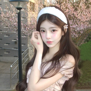 超仙白色蕾丝宽边发箍女高颅顶气质头箍日常压发洗脸发卡头饰发饰