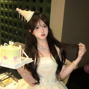 可爱蝴蝶结生日帽头饰发夹女新款 蛋糕帽派对拍照道具礼帽发饰配饰