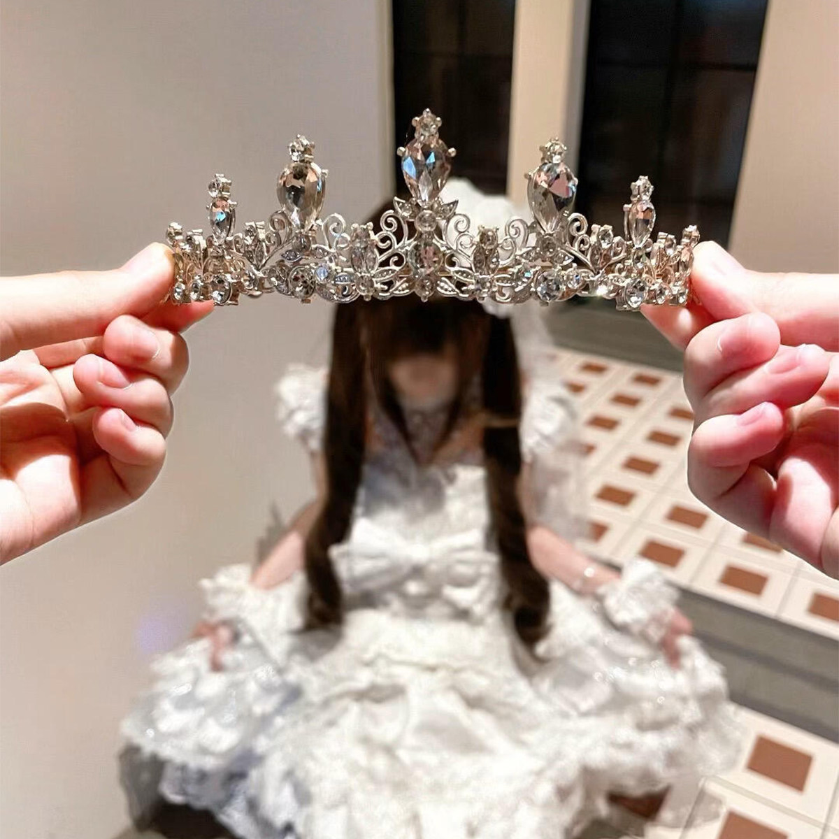 为你加冕~粉色水晶公主皇冠头饰女十八岁生日王冠lolita拍照发箍